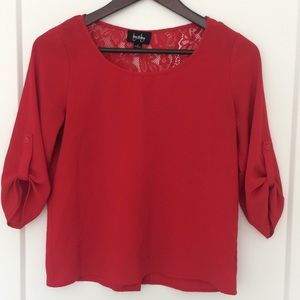 By & By red blouse